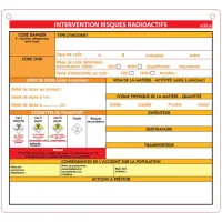 Planchette opérationnelle risques radioactifs