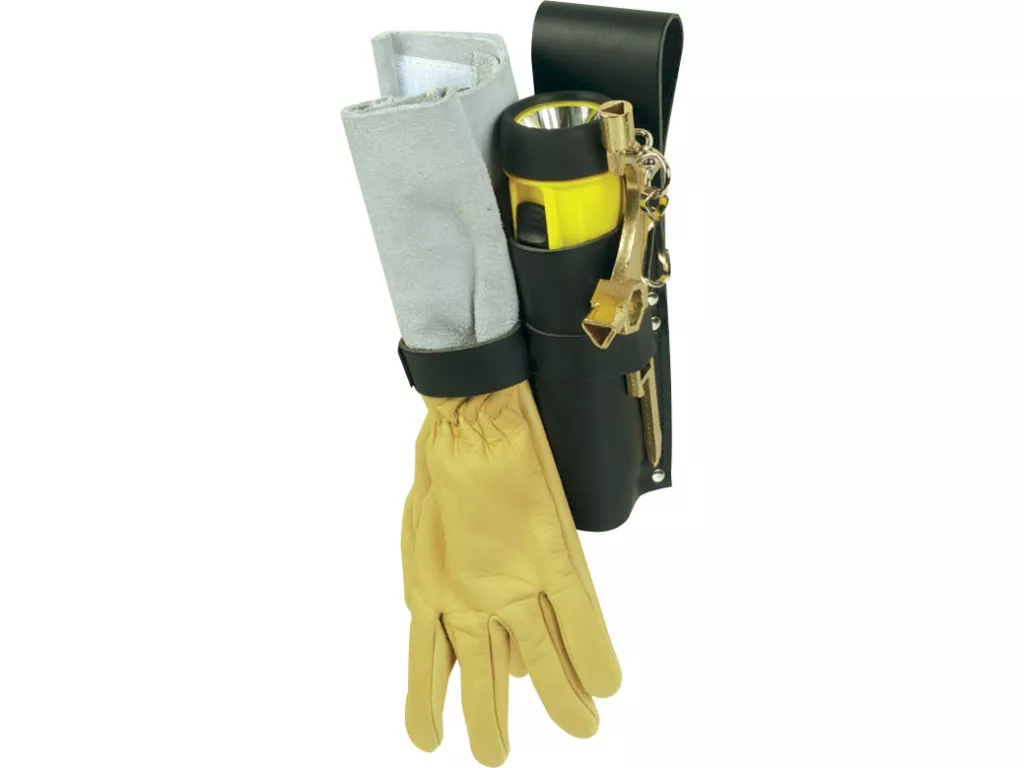 Support cuir pour clé/gants ou clé/gants/lampe - Sacs pompier et