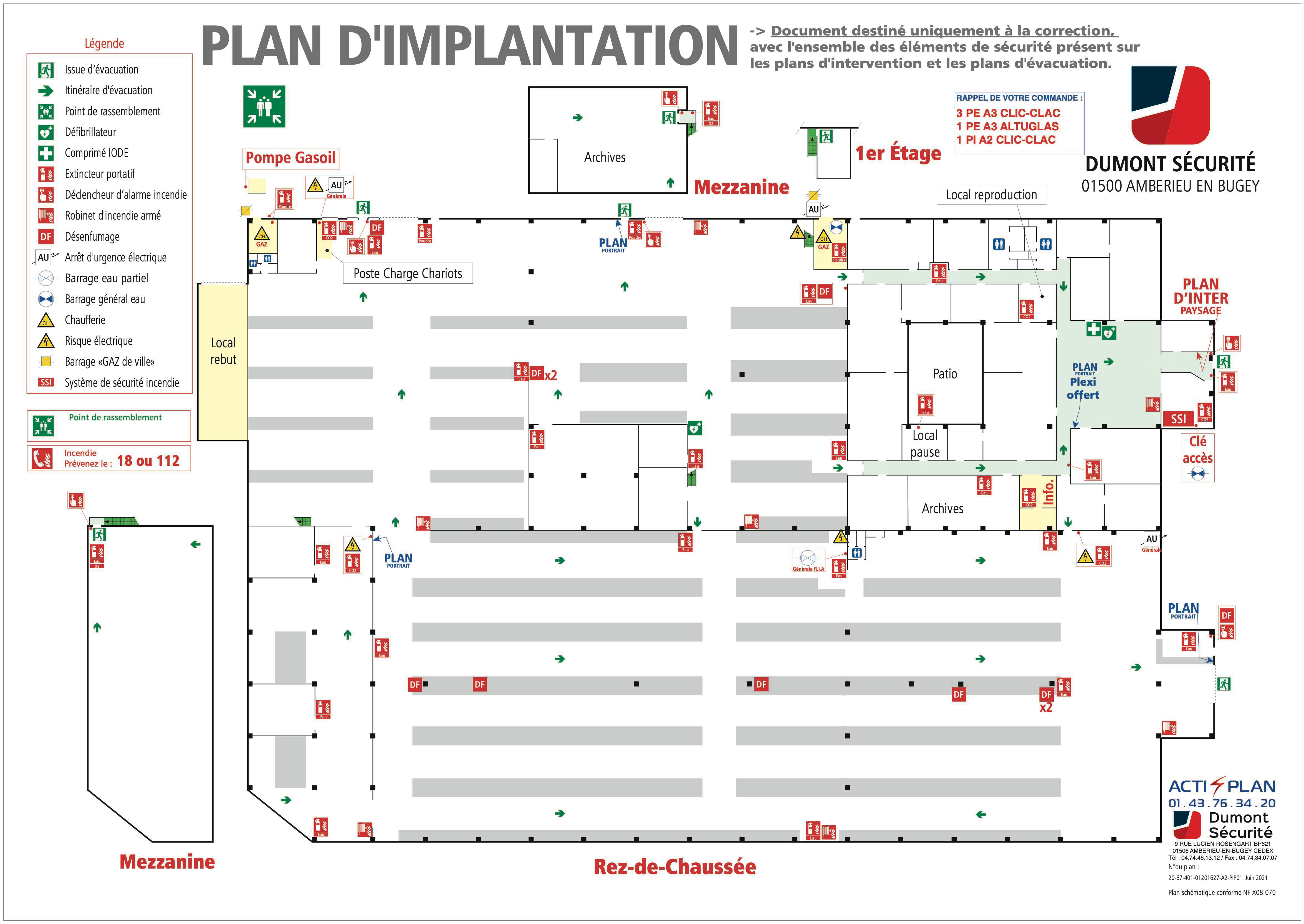 Plan d'impantation Sécurité Incendie